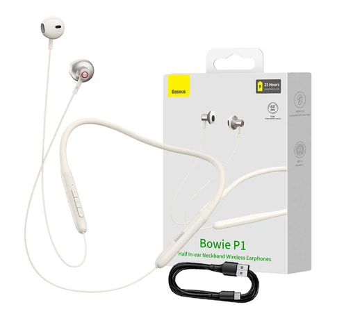 Baseus Bowie P1 mágneses sport nyaki fejhallgató (krémfehér)