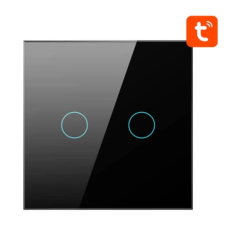 Smart Light Switch ZigBee Avatto ZTS02-EU-B2 2 Way TUYA (black)
