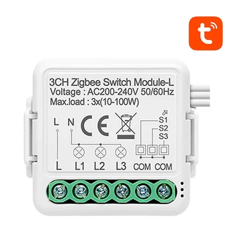 Smart Switch Module ZigBee Avatto N-LZWSM01-3 No Neutral TUYA