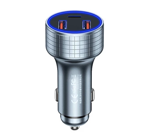 Car charger 2x USB, USB-C  Remax RCC327, 83W (tarnish)