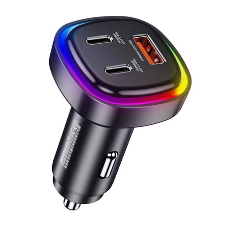 Car charger USB, 2x USB-C Remax RCC330, 66W (black)
