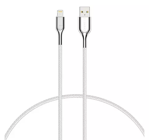 Kabel Lightning do USB Cygnett Armoured 2.4A 12W 0,1m (biały)