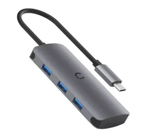 Hub 6 az 1-ben USB-C – 3x USB, USB-C, SD-kártya, Micro SD-kártya Cygnett SlimMate 100 W (fekete)