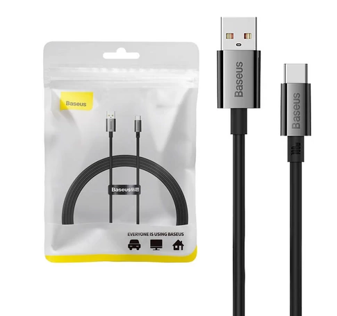 Baseus Superior USB - USB-C kábel, 100W, 1,5m (fekete)