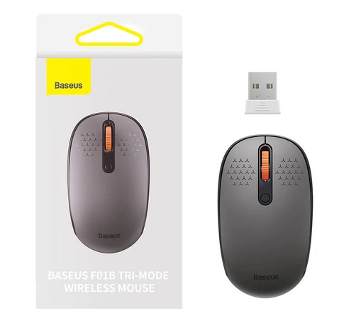 Baseus F01B vezeték nélküli egér, Tri-mode 2.4G BT 5.0 1600 DPI (szürke)