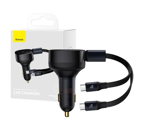 Baseus Enjoyment autós töltő USB-C kábellel, 33W (fekete)
