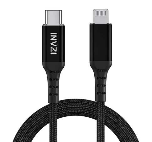 INVZI USB-C to Lightning Cable, MFi, 2m (Black)