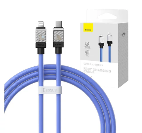 Baseus USB-C – Lightning CoolPlay Series 20 W-os 1 m-es gyroställä kábel (ibolya)