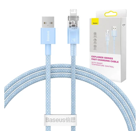Baseus Explorer Series USB / Lightning gyorstöltő kábel 1m, 2,4A (kék)