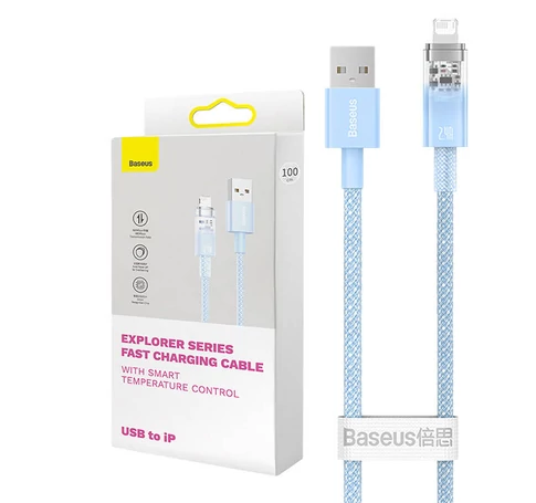 Baseus USB-A és Lightning Explorer sorozatú töltőkábel 2 m, 2,4 A (kék)