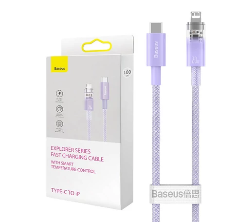 Baseus Lightning Explorer Series USB-C gyors töltőkábel 2m, 20W (lila)