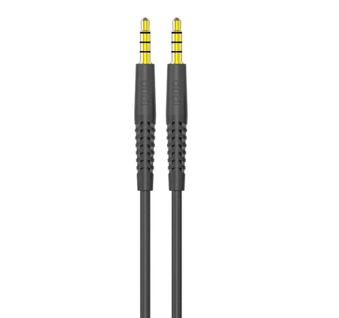 AUX kábel mini jack 3,5 mm - mini jack 3,5 mm Budi, 1,2 m (fekete)