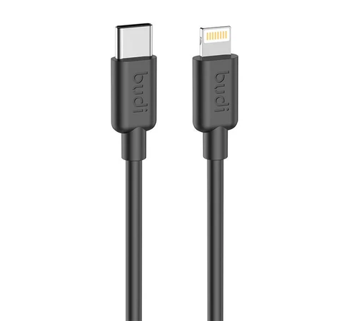 USB-C kábel Lightning Budi 230TL-hez, 20 W, 1,2 m, (fekete)