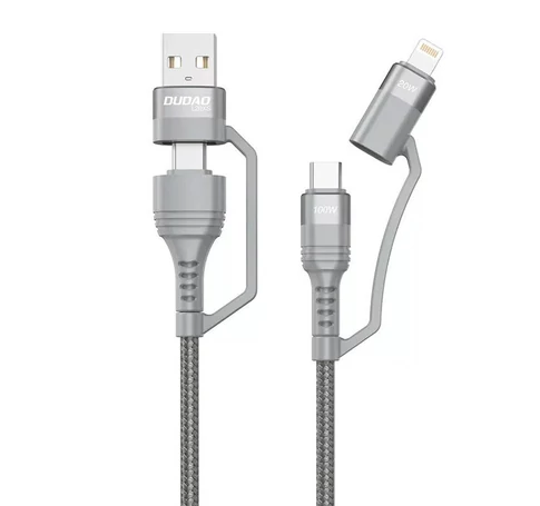 USB-kábel Dudao L20xs 4w1 USB-C / Lightning / USB-A 2.4A, 1m (szürke)