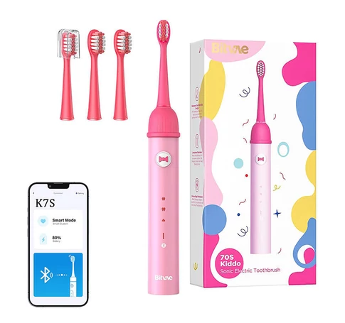Sonic toothbrush with app for kids and tips set  Bitvae K7S (pink)