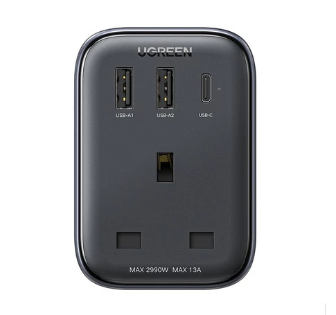 UGREEN CD314 Utazási adapter UK-EU 2xUSB-A, 1xUSB-C