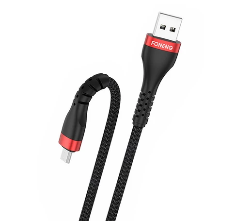 Cable USB to Micro USB Foneng, x82 Armoured 3A, 1m (black)