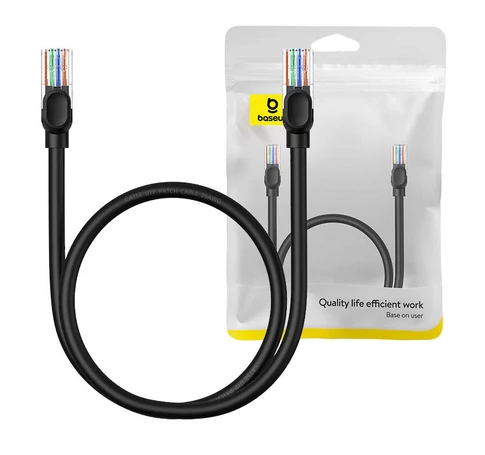 Baseus Ethernet CAT5 hálózati kábel, 0,5m (fekete)