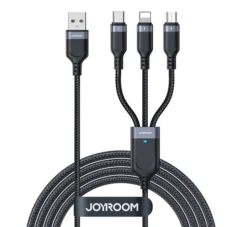 Kabel USB Joyroom S-1T3018A18 3w1 / 3,5A / 0,3m (czarny)