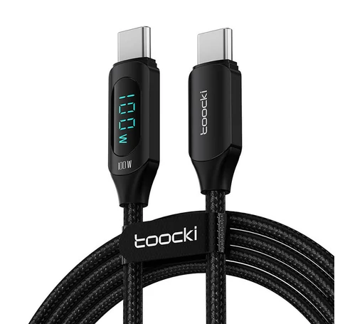 Kabel USB-C do USB-C Toocki, 1m, 100W (czarny)