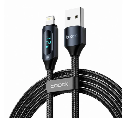 Toocki Charging Cable USB A-L, 1m, 12W (Black)