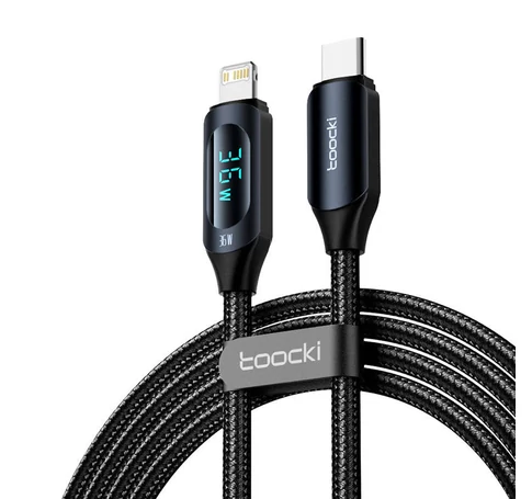 Kabel USB-C do Lightning Toocki, 1m, 36W (czarny)