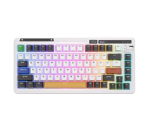 Wireless mechanical keyboard Royal Kludge KZZI K75 pro RGB, Moment Switch (black and white)