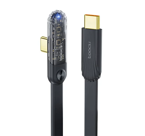 Kabel kątowy USB-C do USB-C Toocki, 1m, 100W (czarny)