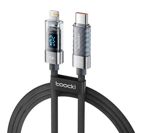 Kabel USB-C do Lightning Toocki, 1m, 20W (szary)