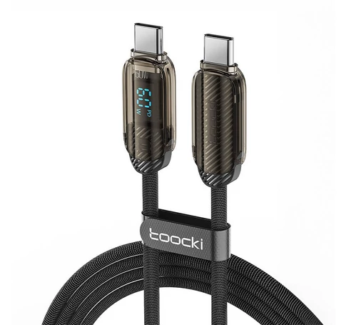 Toocki Charging Cable C-C, 1m, PD 60W (Grey)
