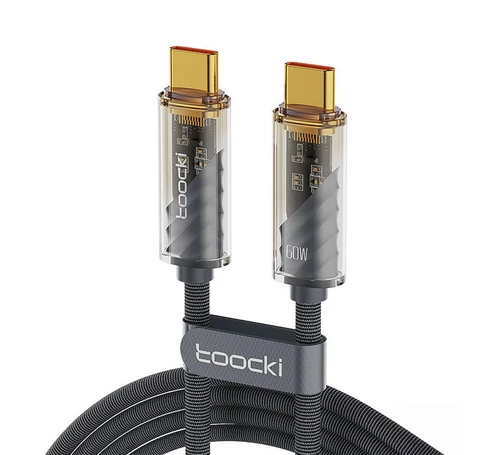 Kabel USB-C do USB-C Toocki, 1m, PD 60W (szary)