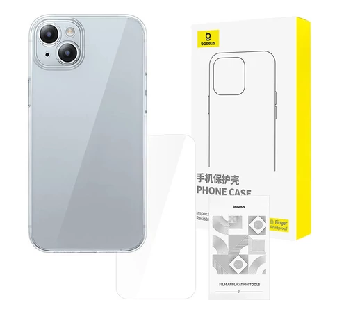 Baseus Átlátszó Tok iPhone 15 + edzett üvegfólia