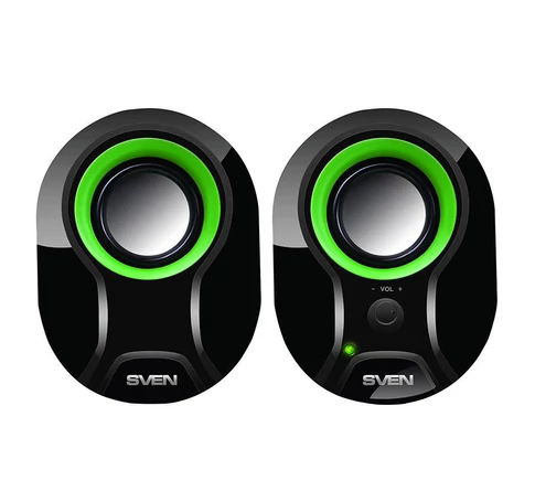 Speakers SVEN 290, 5W USB  (black-green)