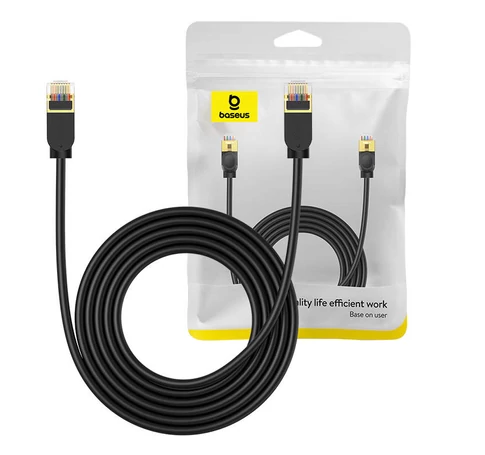 Baseus Cat 7 10Gb Ethernet RJ45 kábel 3m fekete