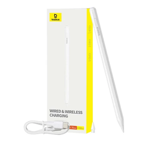 Baseus Smooth Writing Series aktív stylus, vezeték nélküli és vezetékes töltéssel (fehér)