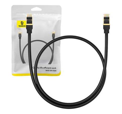 Baseus Hálózati kábel Cat.8, Ethernet RJ45, 40 Gbps, 0,5m (fekete)