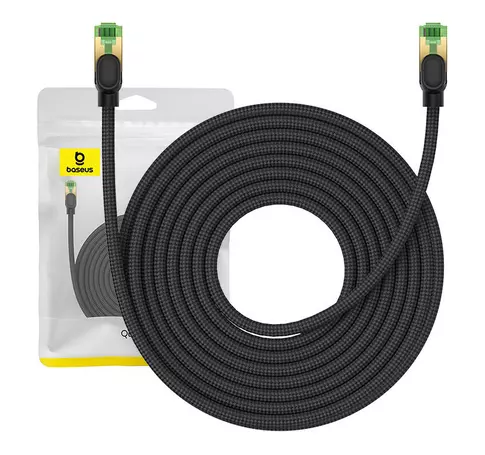 Hálózati fonott kábel kat 8 Baseus Ethernet RJ45, 40Gbps, 10m (fekete)