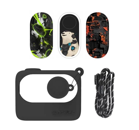 Védő tok Sunnylife az Insta360 GO 3 készülékhez Fekete matricákkal
