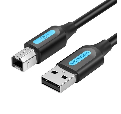 USB 2.0 A to B cable Vention COQBJ 2A 5m Black PVC