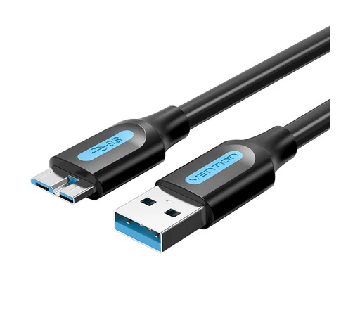 USB 3.0 A to Micro-B cable Vention COPBC 2A 0.25m Black PVC