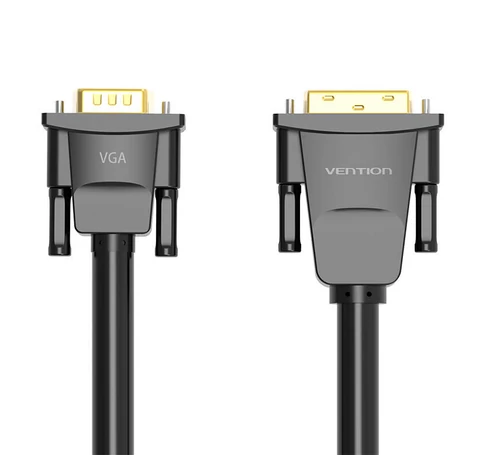 DVI (24+1) to VGA Cable Vention EABBG 1,5m, 1080P 60Hz (black)