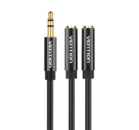 Cable Audio 2x 3.5mm Male to 4-Pole Female 3.5mm Vention BBTBY 0.3m Black