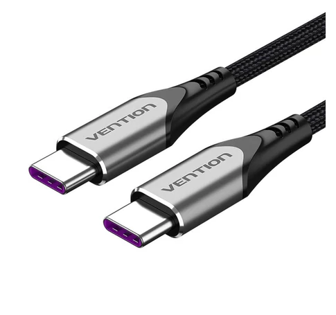 USB-C 2.0 to USB-C Cable Vention TAEHD 0.5m PD 100W Gray