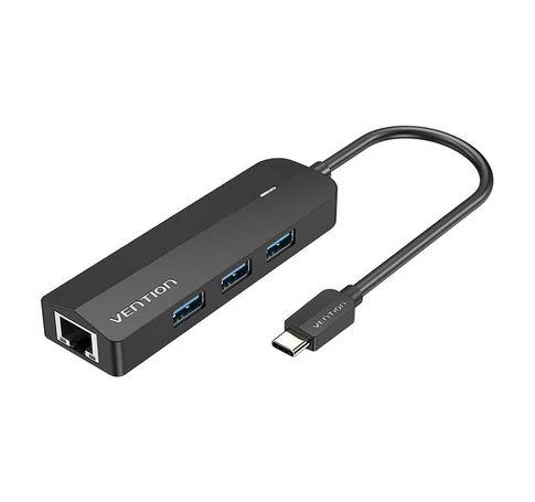 HUB USB-C to 3x USB 3.0, RJ45, Micro USB Vention TGPBB 0.15m Black