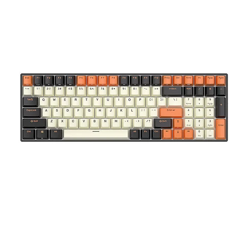 Mechanical keyboard Royal Kludge RK100 RGB, brown switch (black-orange)
