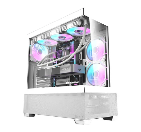 Darkflash DS900 AIR számítógépház + 7 ARGB ventilátorok (fehér)