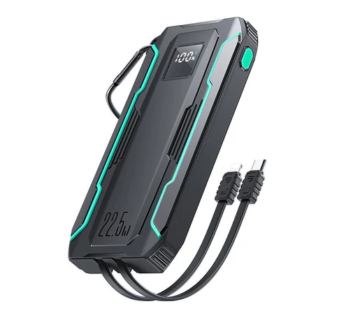 Powerbank Joyroom JR-L017 10000mAh, 22.5W, with Lightning + USB-C cable (black)