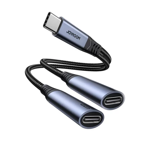 Audio adapter 2-in-1 Joyroom SY-C03 Type-C to Dual Type-C (black)