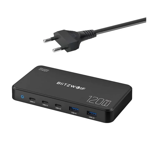 Blitzwolf BW-i100 5in1 hálózati töltő, 120W