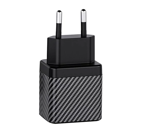 Wall charger INVZI GaN 2x USB-C, 45W, EU (black)